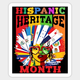 Hispanic Heritage Month Latino Countries Flags Proud Spanish Speaking American For Women, Men Sticker